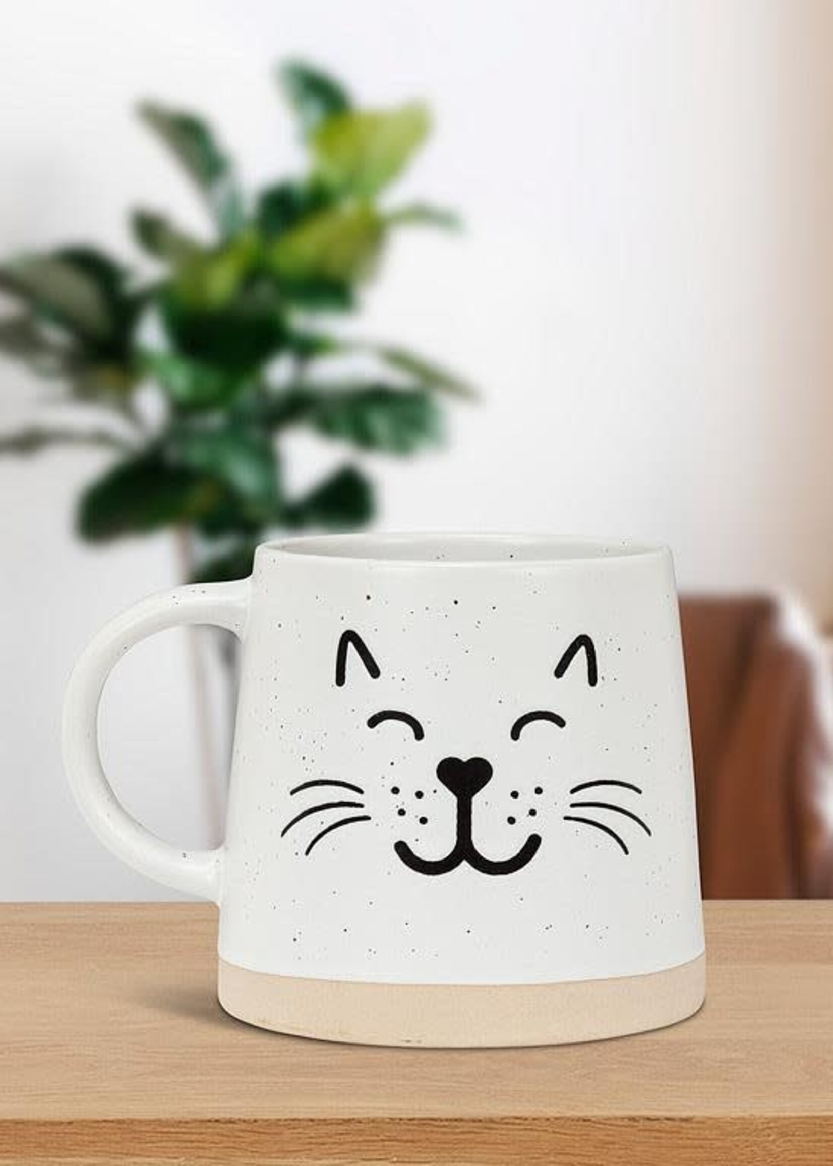 Abbott *14oz White Cat Face Mug-Abbott