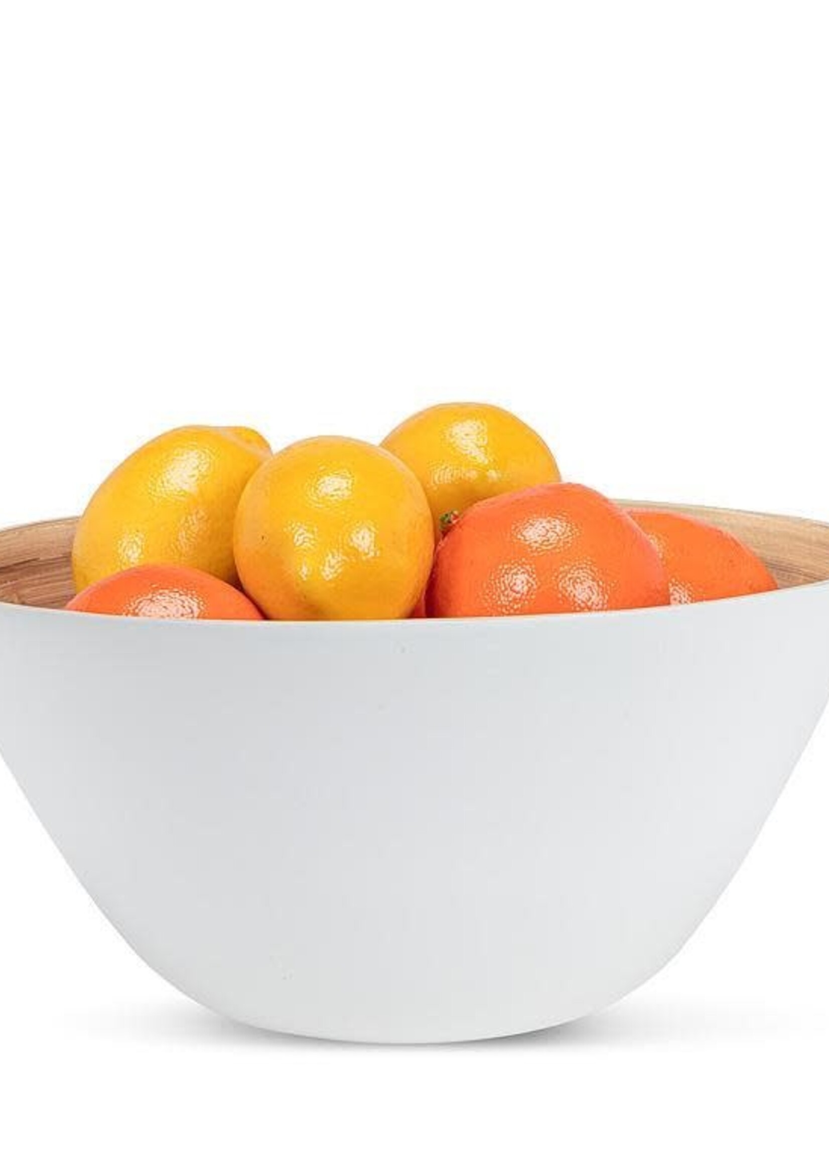 Abbott *12" White/Bamboo Salad Bowl-Abbott