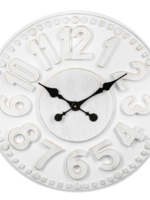 Ganz *White Embossed Number Wall Clock-Ganz