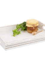 Ganz *Sm Wht Beaded Wood Tray-Ganz