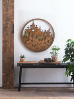 Ganz *24" Rnd Layered Forest Wall Art-Ganz