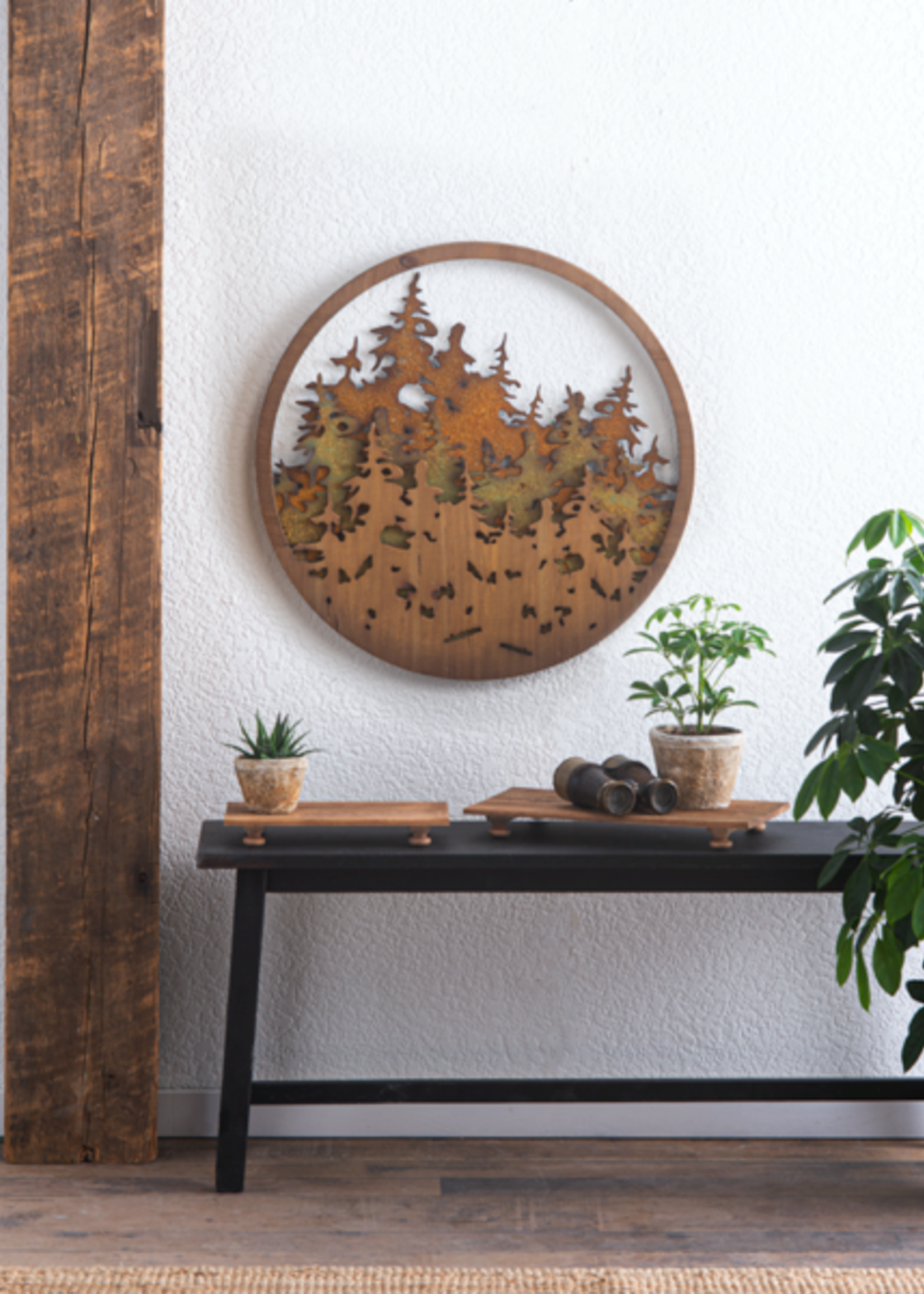 Ganz *24" Rnd Layered Forest Wall Art-Ganz