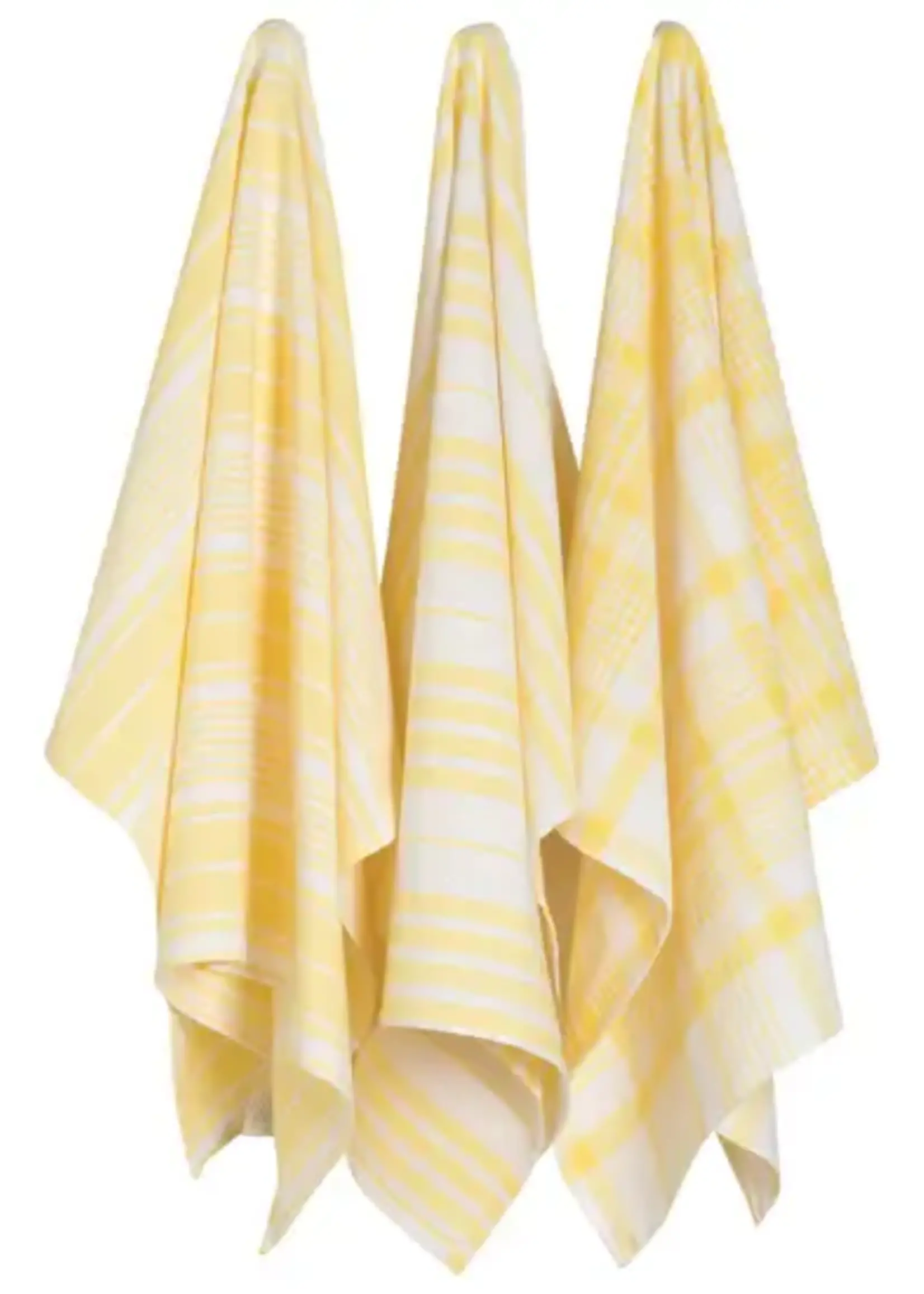 Danica *s/3 Lemon/White Jumbo Tea Towels-Danica