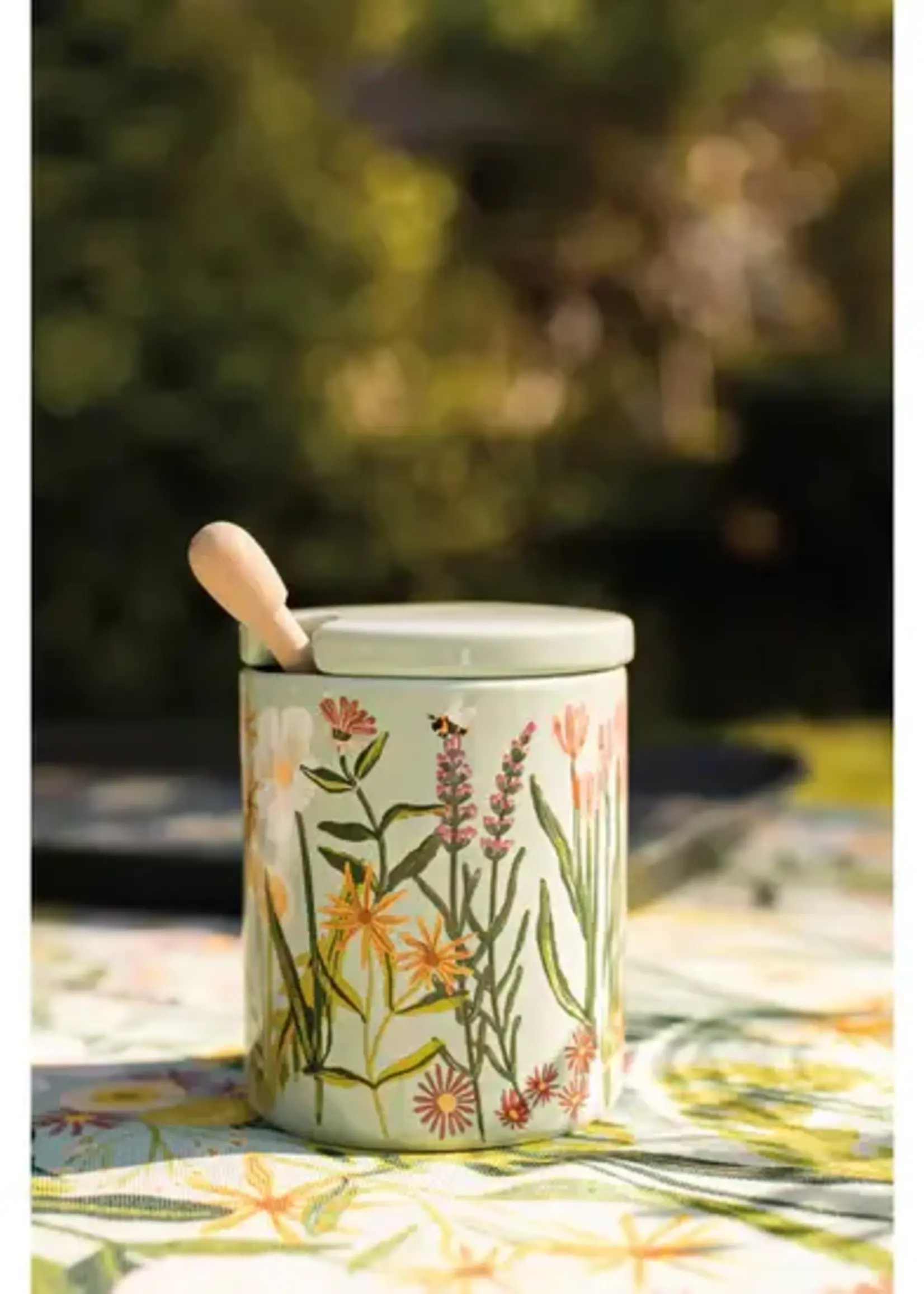 Danica *Mint Green Bees and Blooms Honey Pot-Danica