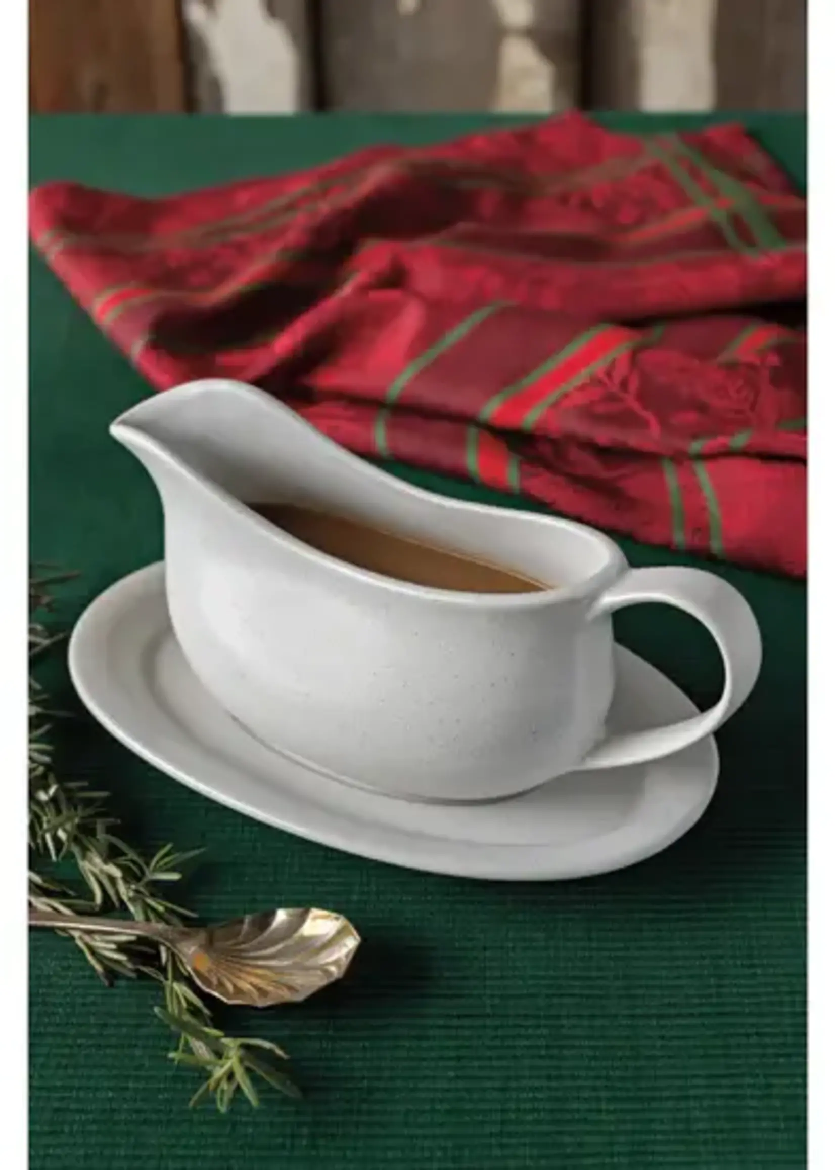 Danica *15oz White Gravy Boat w/Saucer-Danica