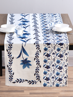 Ganz *96" Blue Multi Floral Table Runner-Ganz