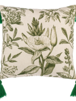 Ganz *18" Green Botanical Cushion w/Tassles-Ganz