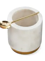 Tag *White Marble Salt Cellar w/Copper Spoon-Design