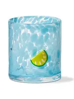 Tag *Lemon Slice Blue Confetti Double Old Fashioned Glass -Design