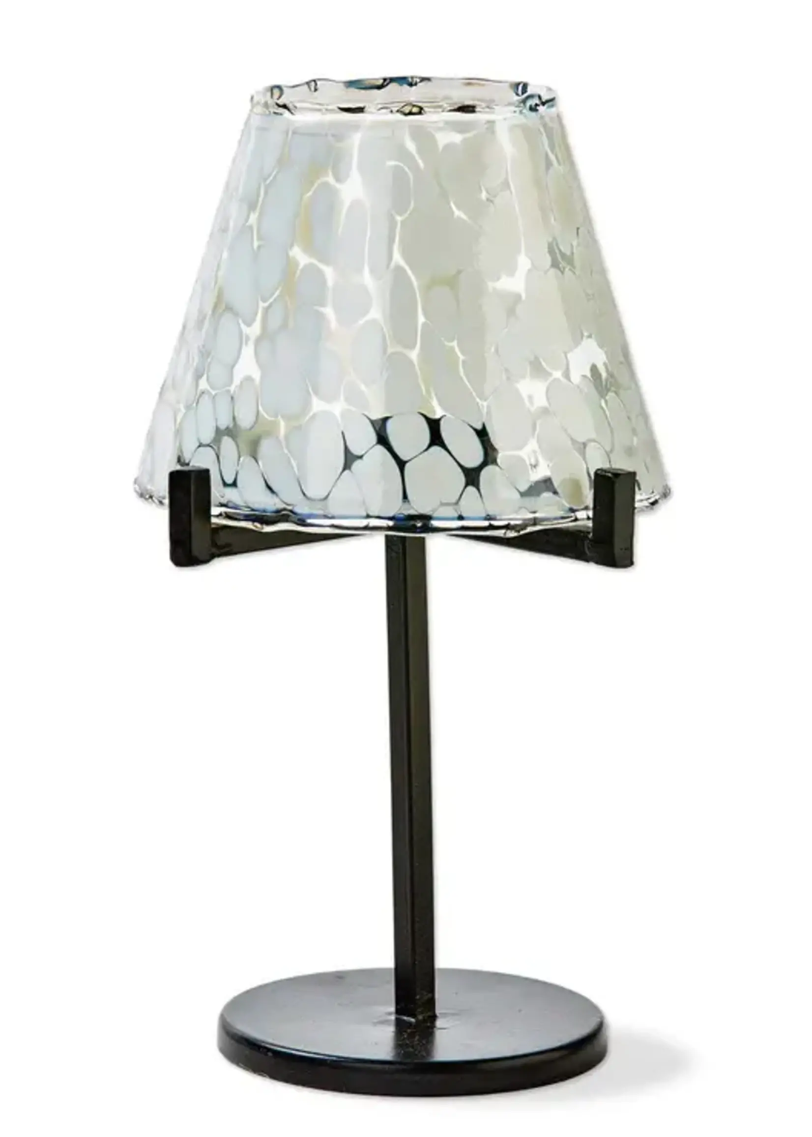 Tag *White Confetti Glass Tea Light Lamp-Design