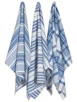 Danica *s/3 Royal Blue/White Jumbo Tea Towels-Danica