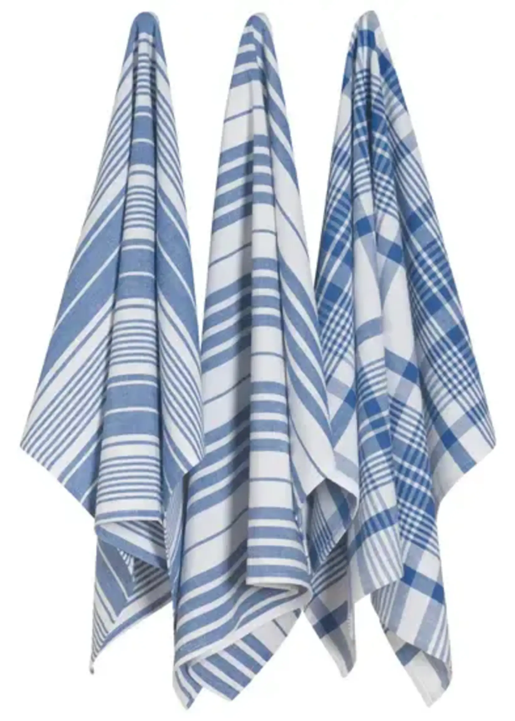 Danica *s/3 Royal Blue/White Jumbo Tea Towels-Danica