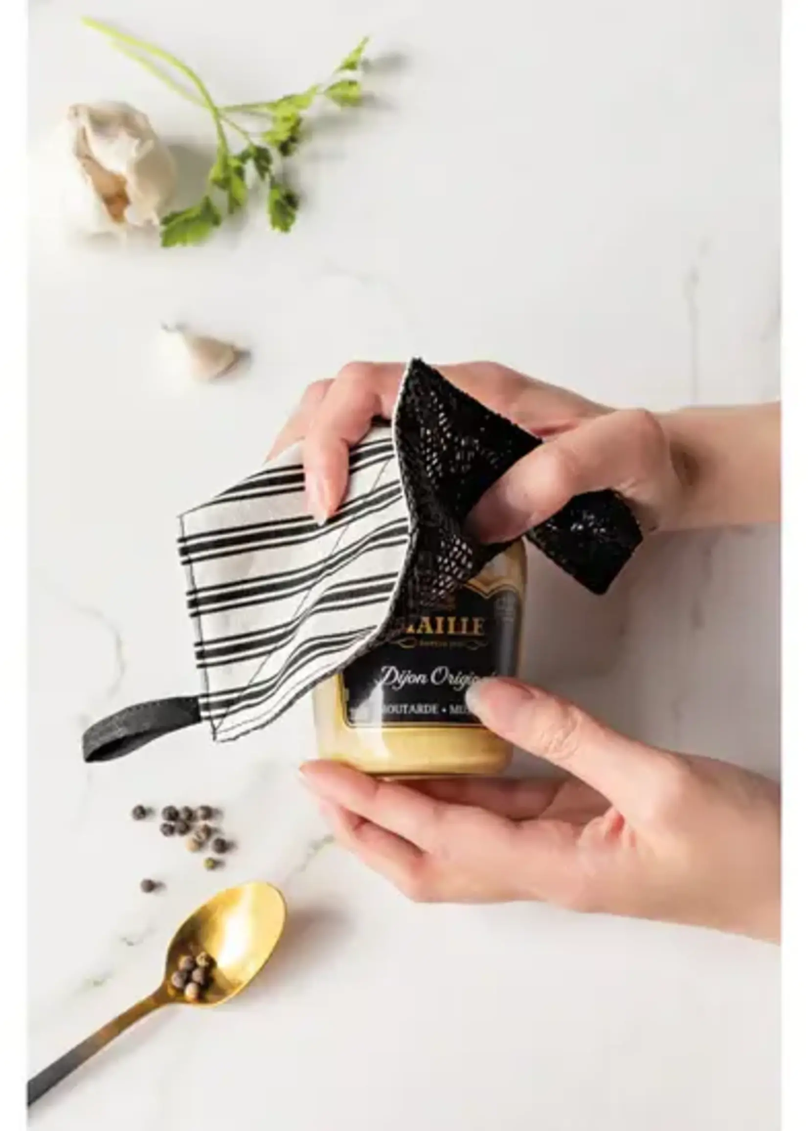 Danica *Black Ticking Stripe Jar Gripper-Danica