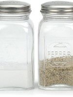 RSVP *Clear Glass Retro Salt & Pepper Shakers-RSVP