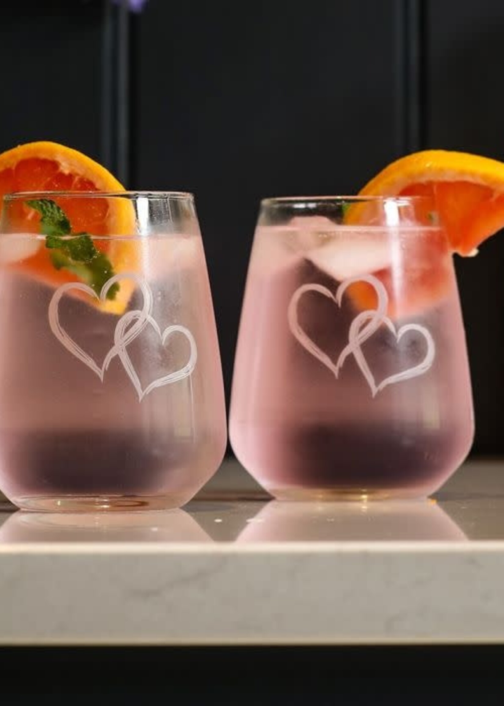 Selbrae House *s/2 Stemless Heart Glasses-Design