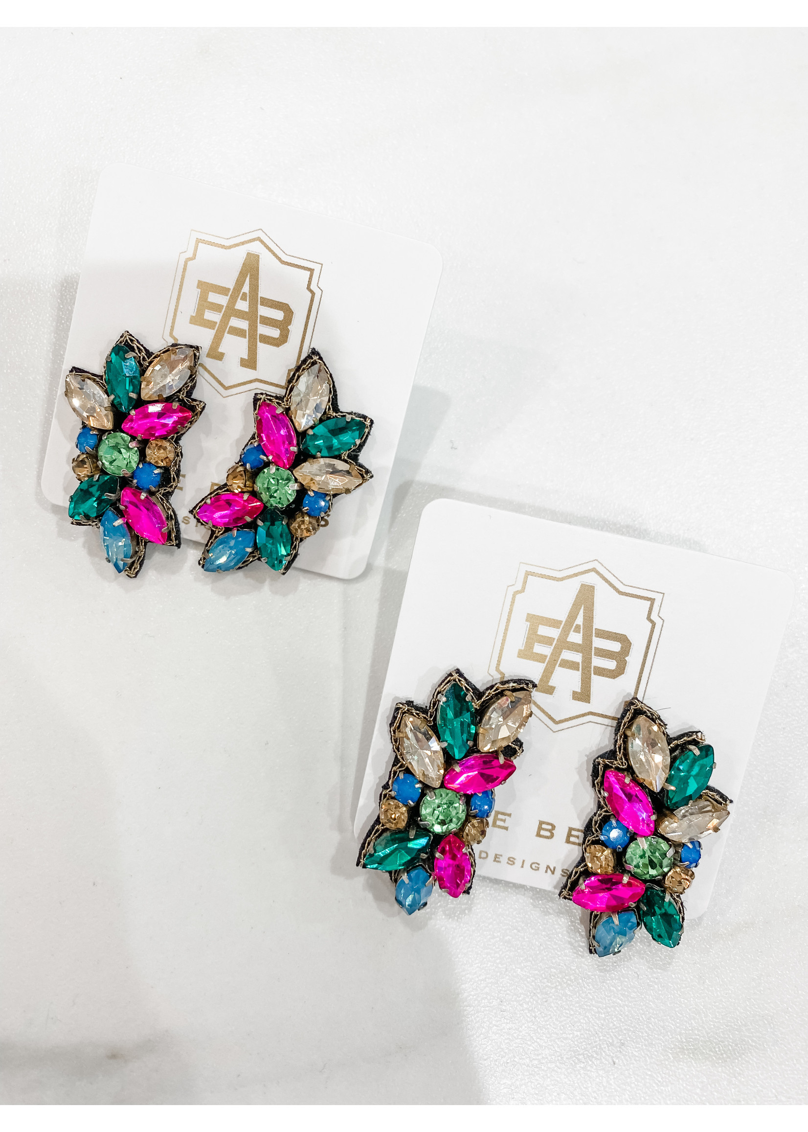 Allie Beads Allie Beads Jeweled Stud Earrings
