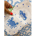 Crab + Seahorse Linen Cocktail Napkins