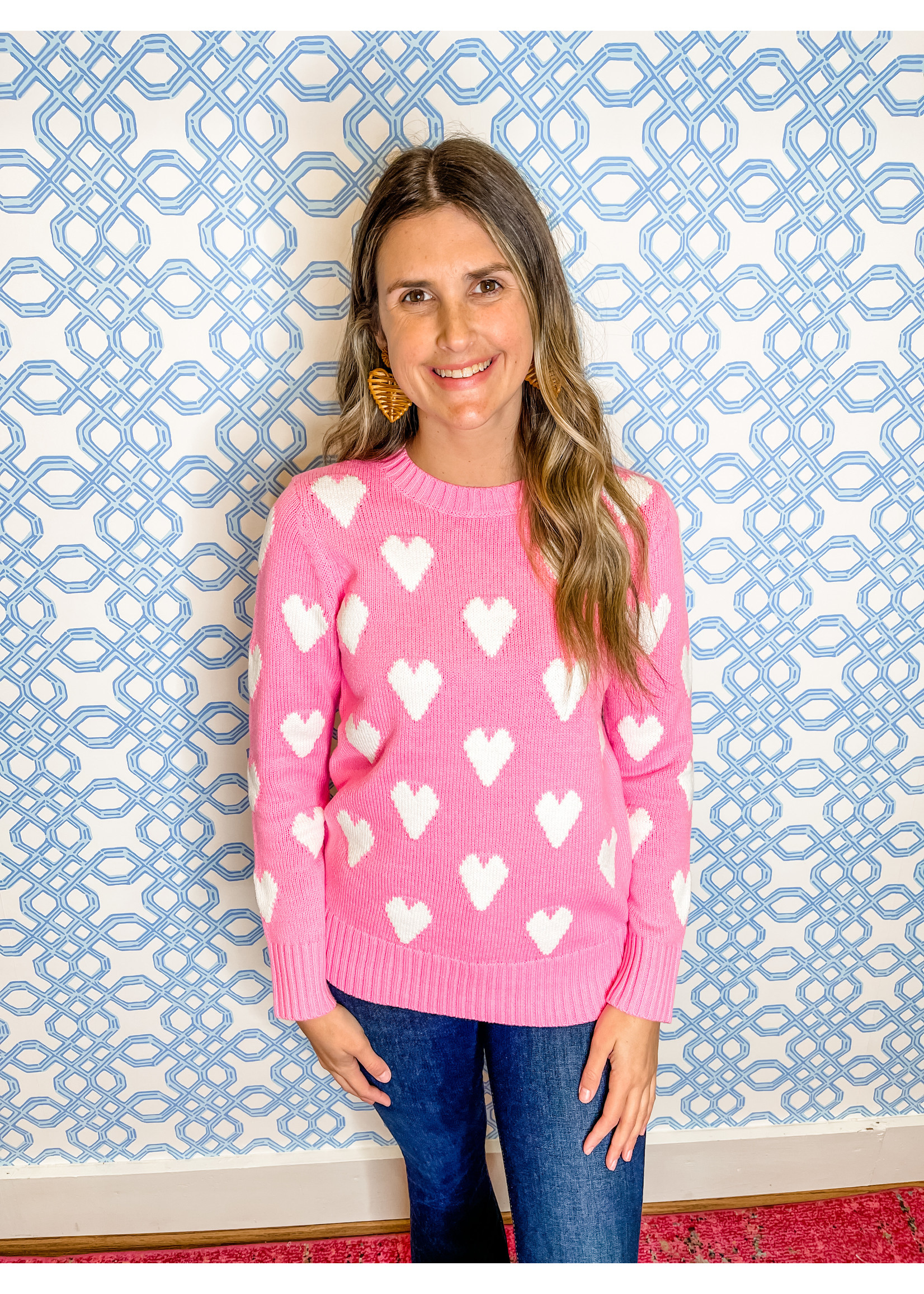 sail to sable Sail to Sable Heart Sweater Hibiscus