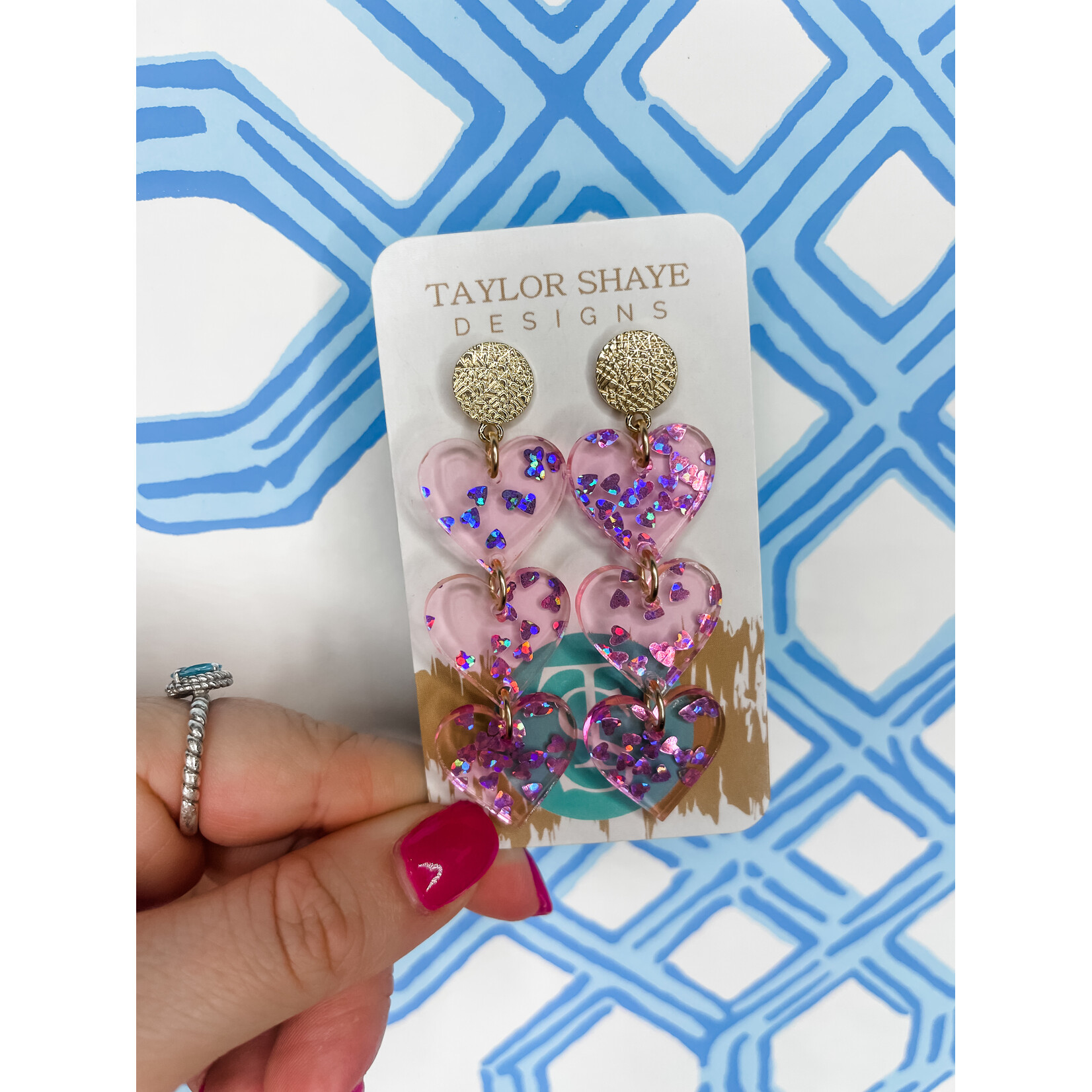 taylor Shaye designs TSD Cutie Pie Triple Heart Drops