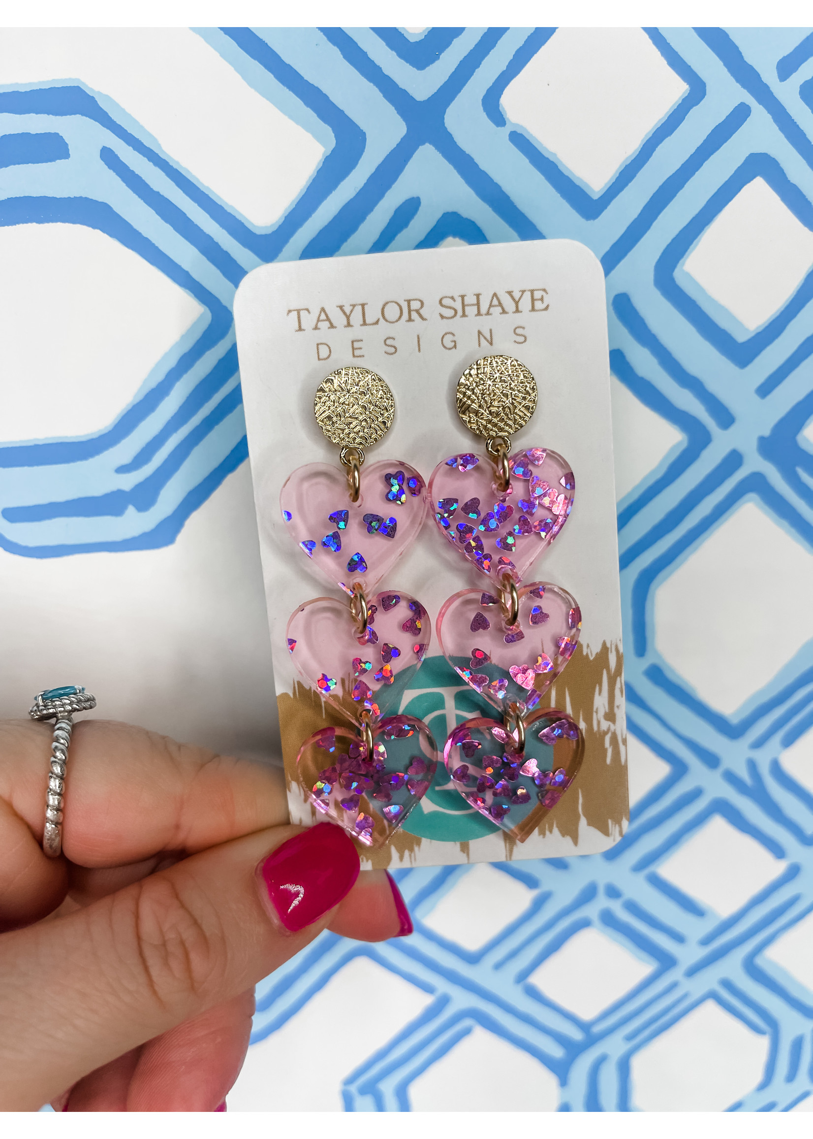 taylor Shaye designs TSD Cutie Pie Triple Heart Drops