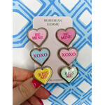 bohemian Gemme Valentines Conversation Heart Dangle