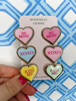 bohemian Gemme Valentines Conversation Heart Dangle