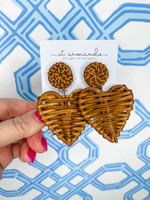 St. Armands St. Armands Rattan Heart Earrings