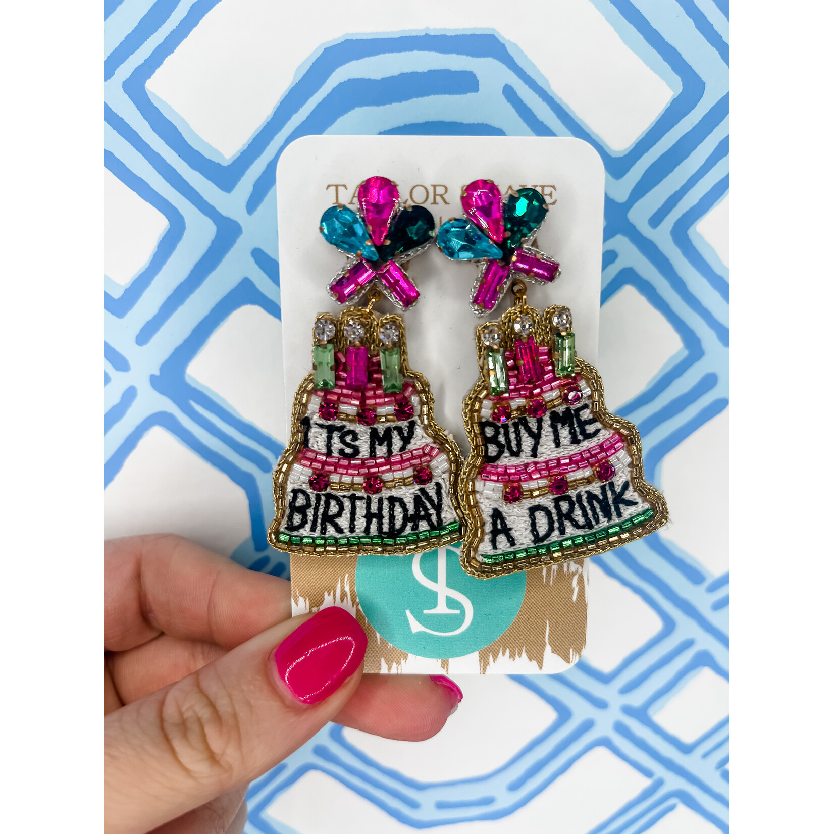 TSD Birthday Girl Beaded Earrings
