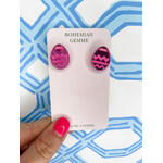 Bohemian Gemme Pink Easter Egg Studs