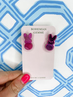 Bohemian Gemme Easter Pink Peeps Stud Earrings