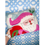 Festive Gingham Nutcracker Santa Hook Pillow