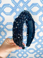 Brianna Cannon Black Sequin Knotted Headband