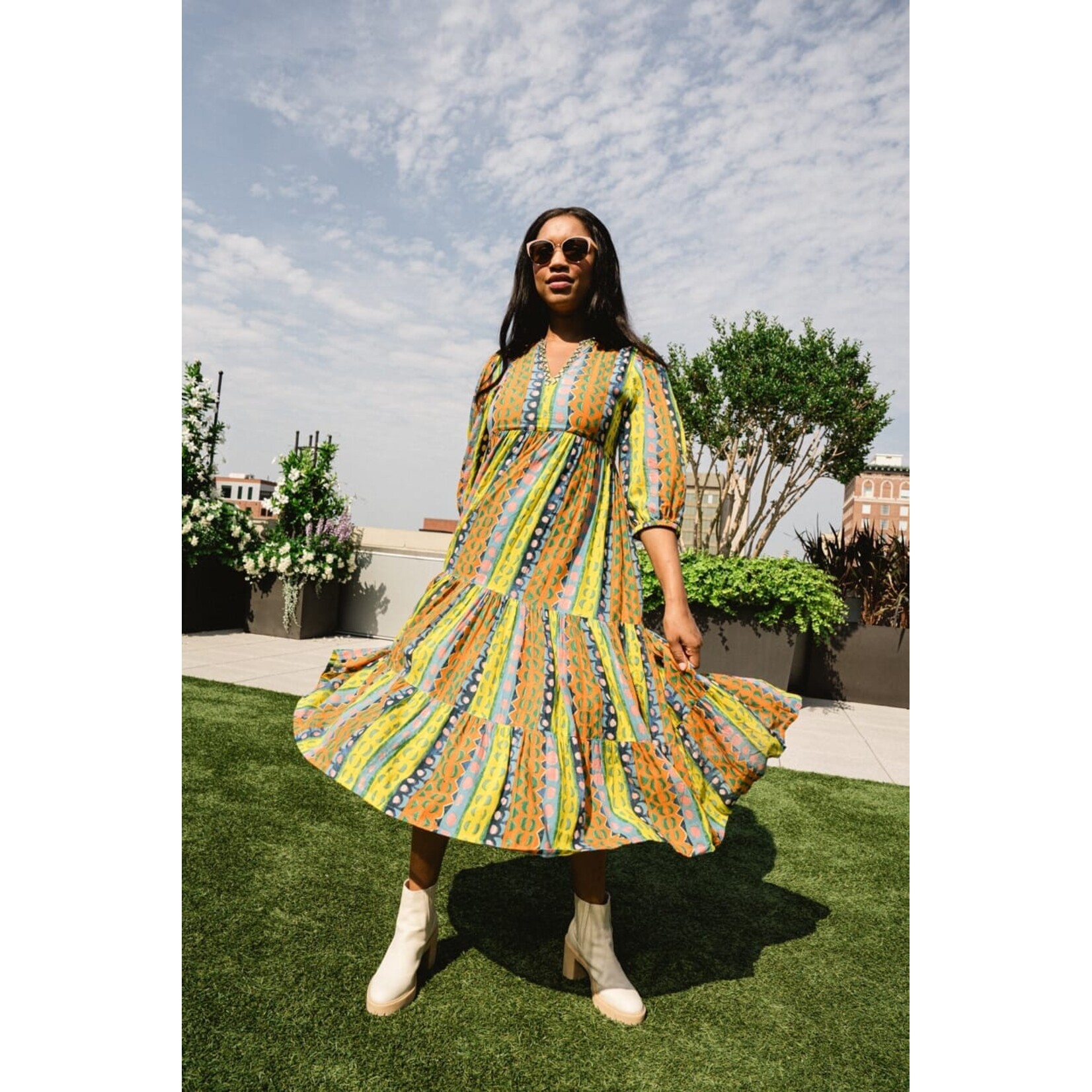 Britton Court Briton Court Resort Tiered Dress Golden Haze