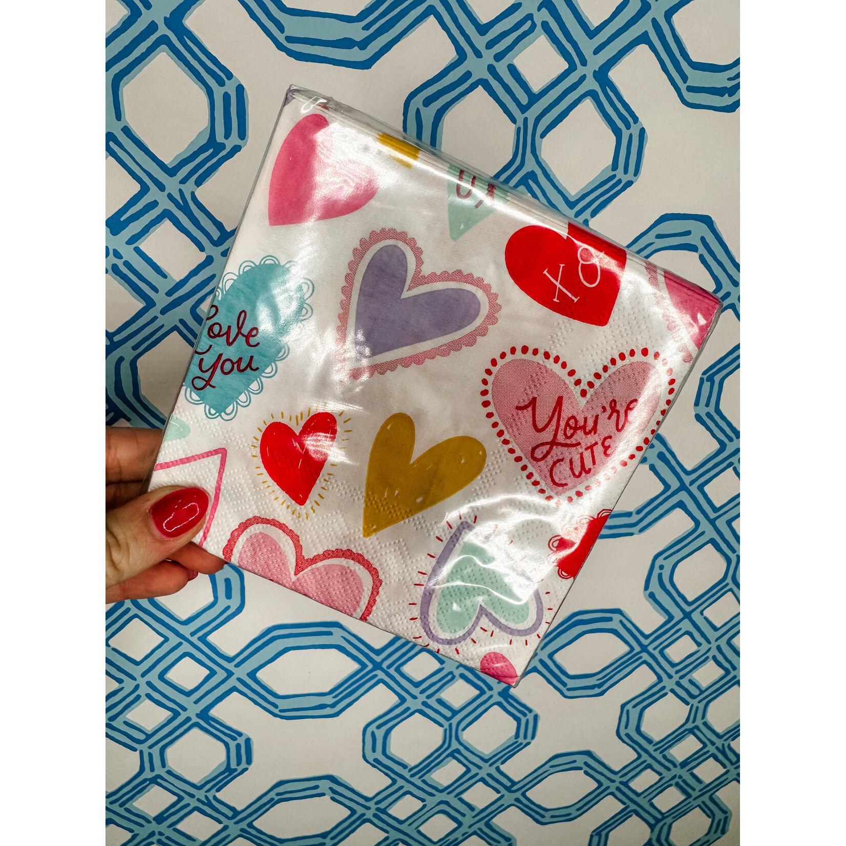 Fun Hearts Cocktail Napkins