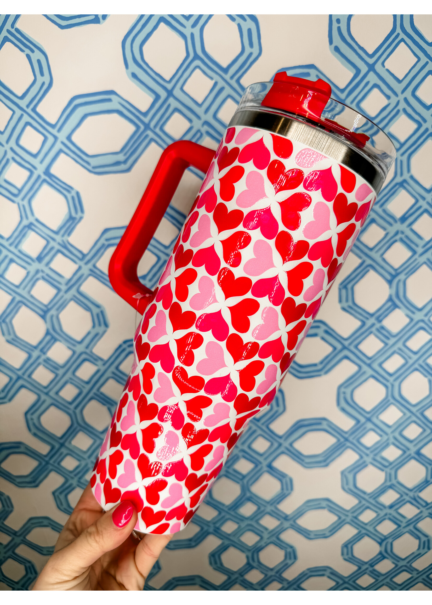 Multicolored Hearts Valentines Day Tumbler