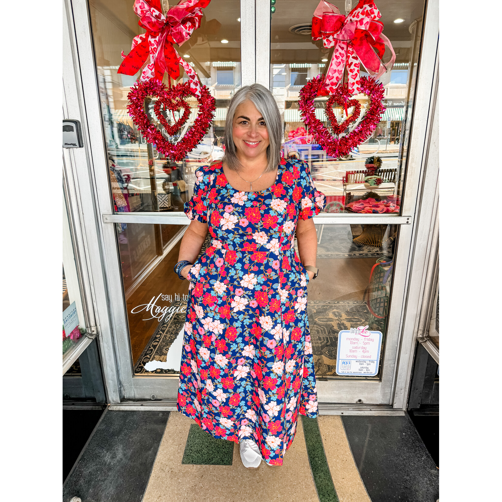 Draper James Julianne Midi Dress Blooming Peony