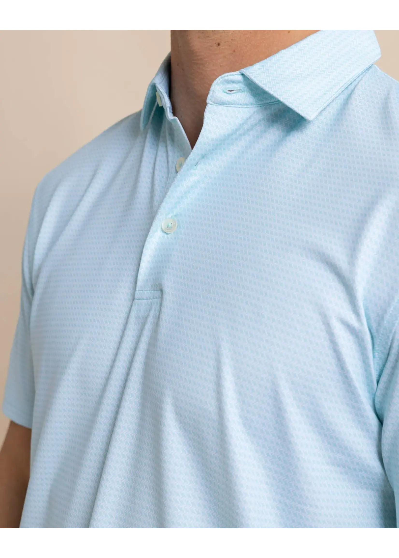 Southern Tide Southern Tide SS Driver Getting Ziggy With It Polo Wake Blue