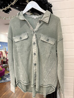 Z Supply Z Supply Ellijah Waffle Jacket - Palm Green