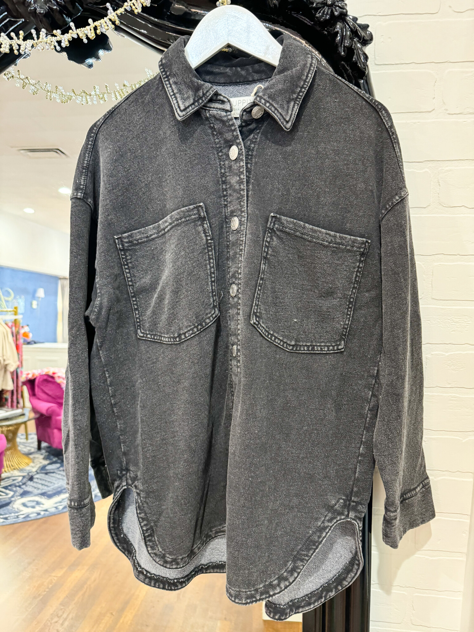 Z Supply All Day Knit Denim Jacket - Black - Oxford+Lee Z Supply All Day Knit Denim Jacket - Black - Oxford+Lee