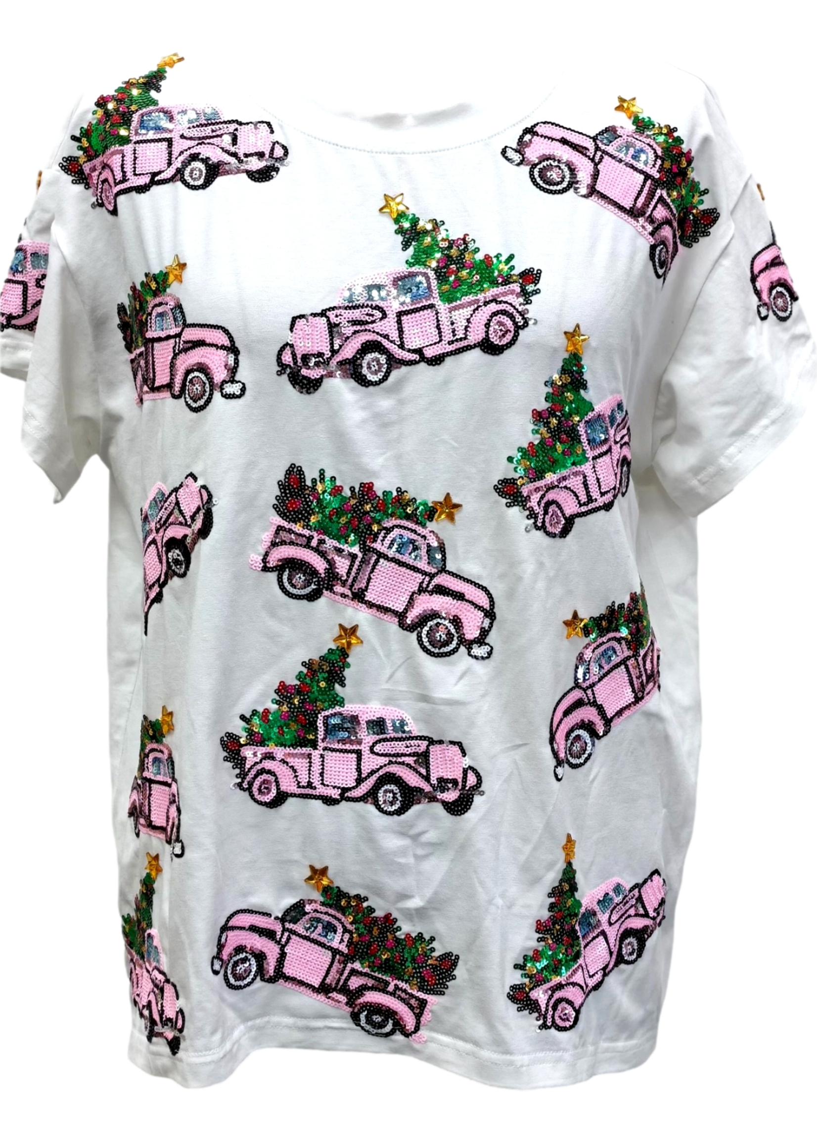 qos QOS Trucks with Christmas Trees