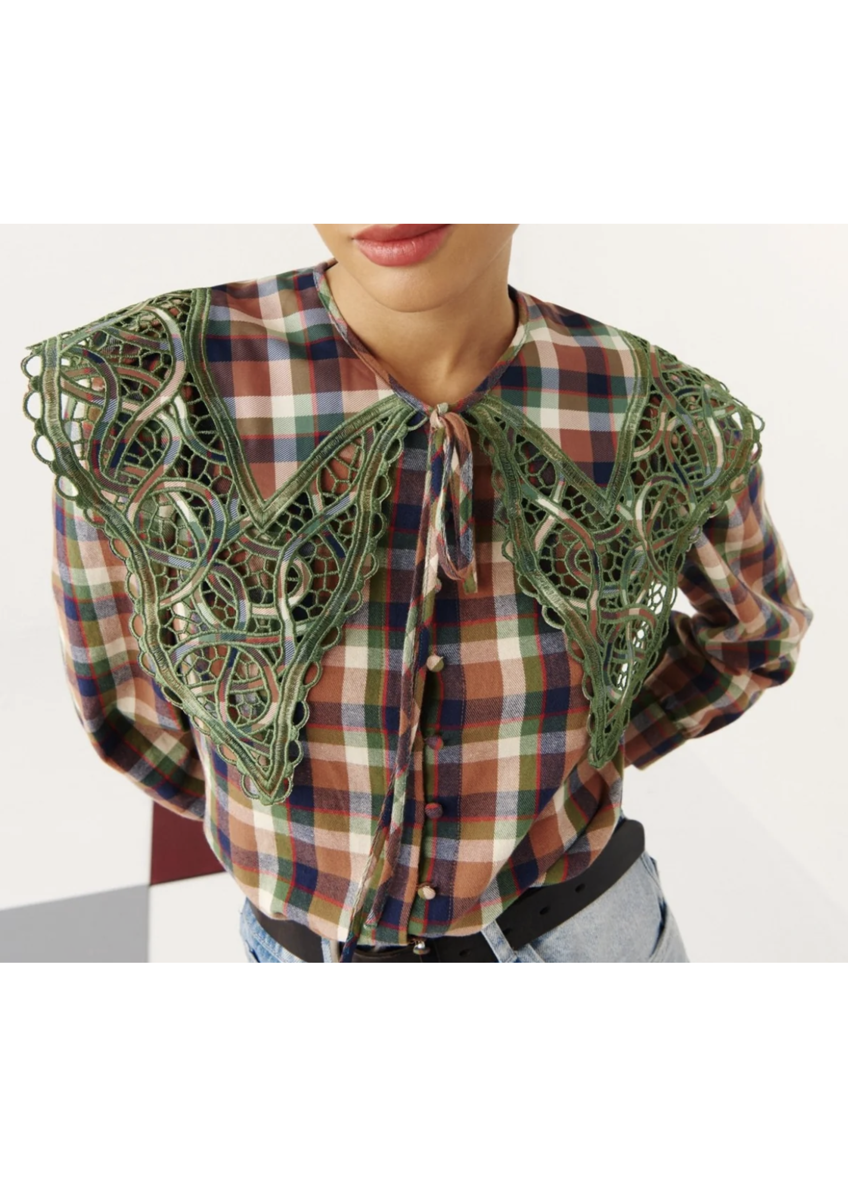celia B Ceila B Saule Top - Green/Brown