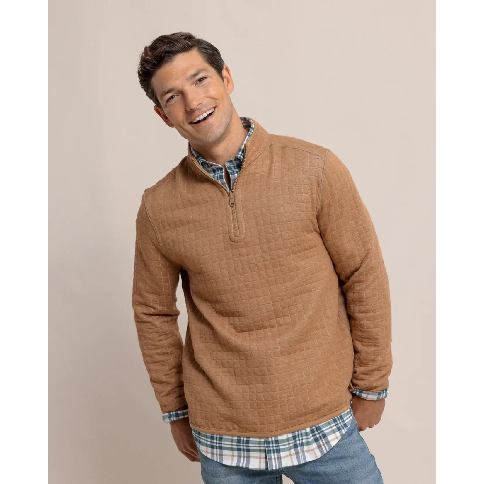 Southern Tide Southern Tide LS Fairwood Reversible QZip - Khaki