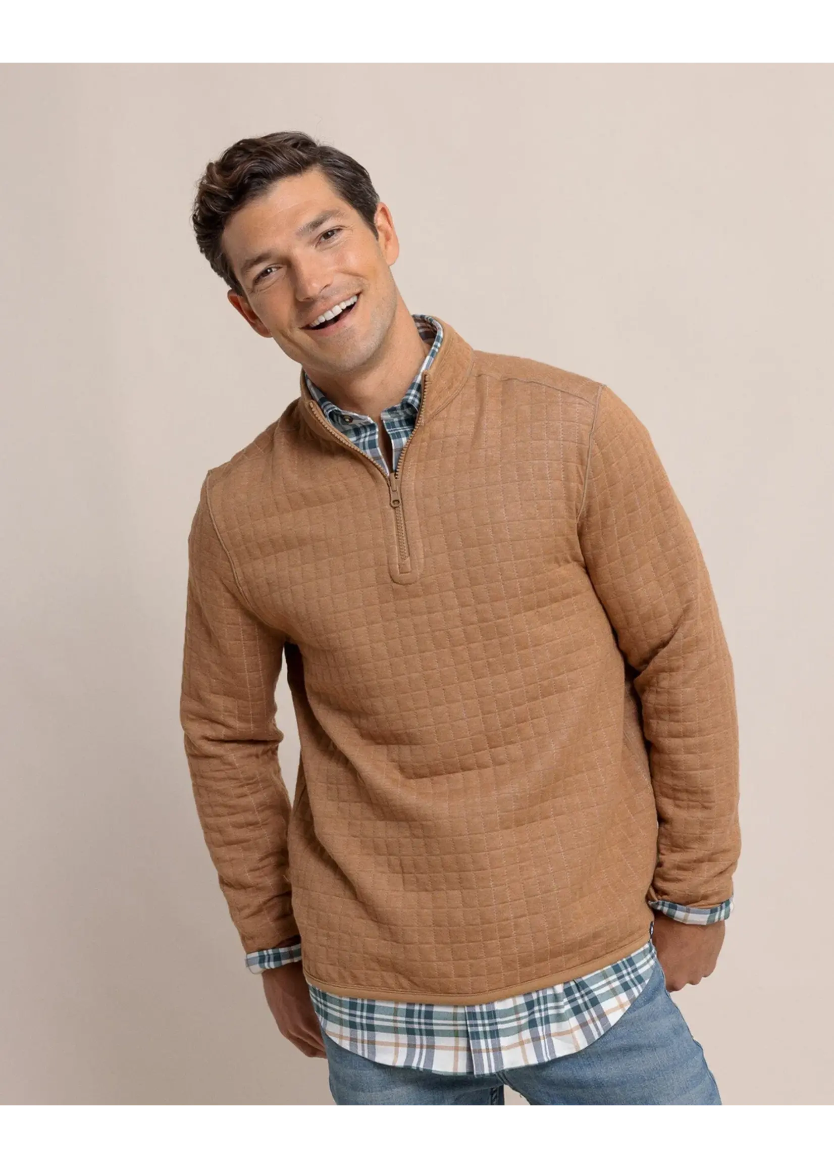 Southern Tide Southern Tide LS Fairwood Reversible QZip - Khaki