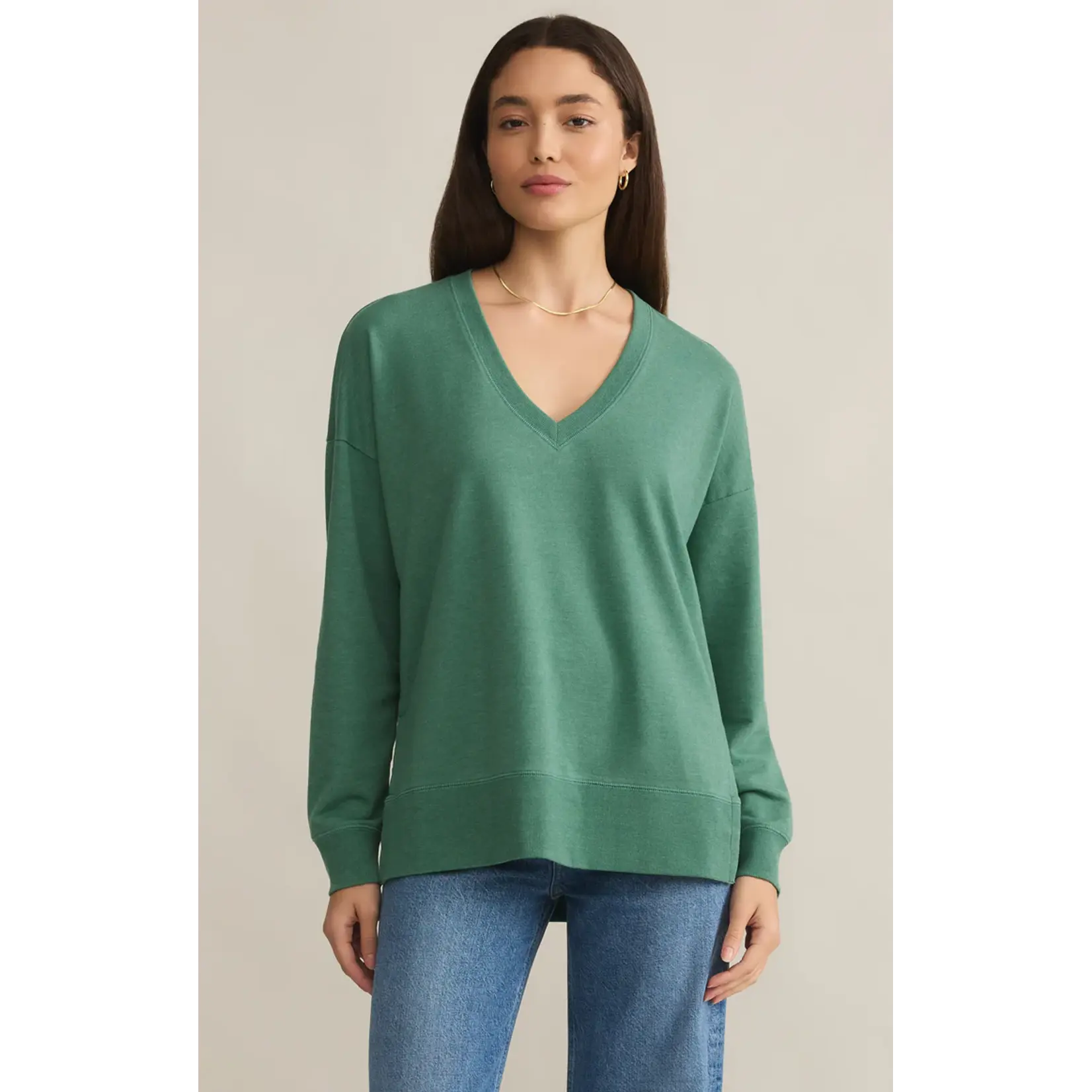 Z Supply Z Supply Modern V Neck Weekender - Botanical green