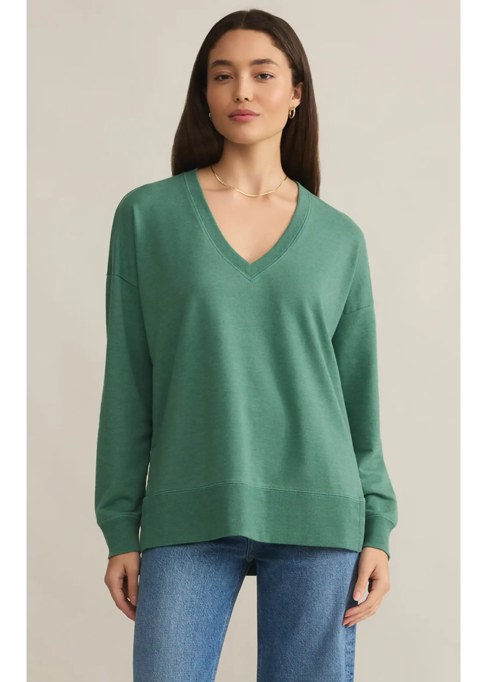 Z Supply Z Supply Modern V Neck Weekender - Botanical green