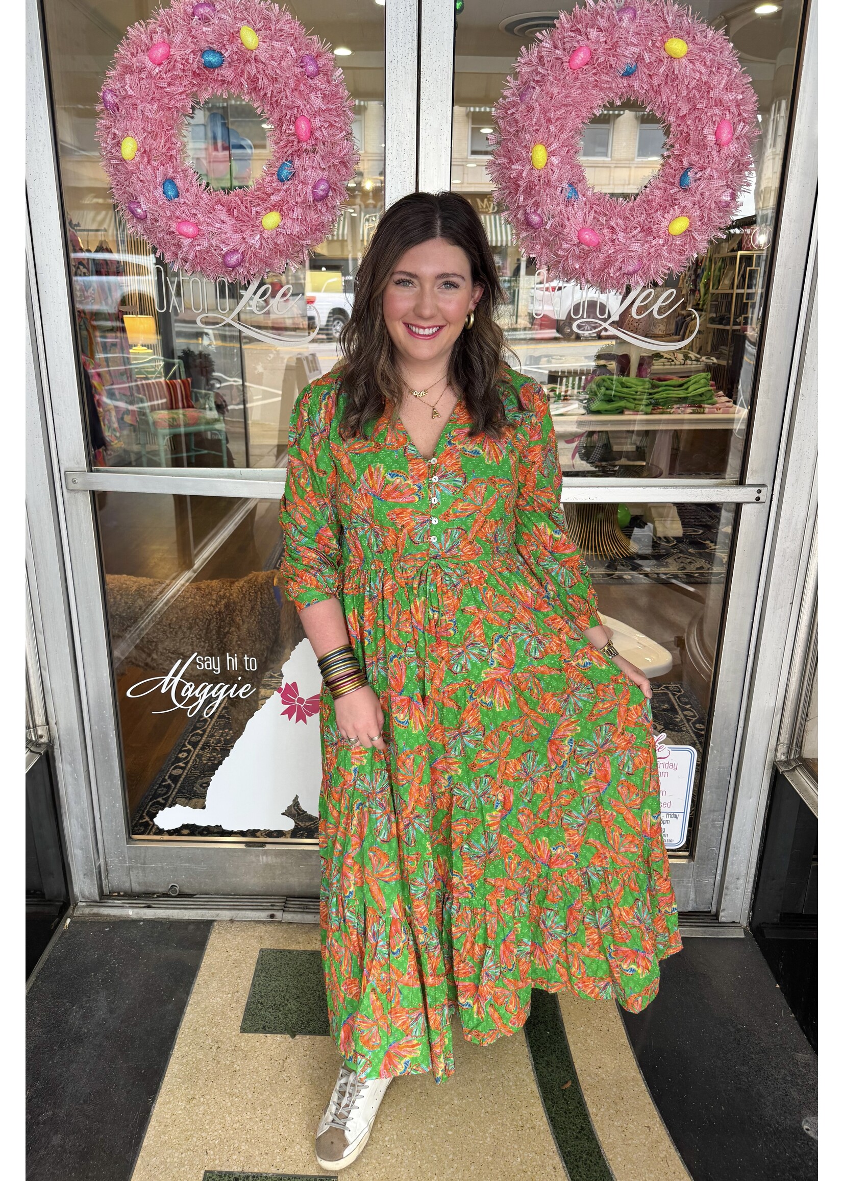 qos Briton Court Marina Maxi Dress - Summer Green