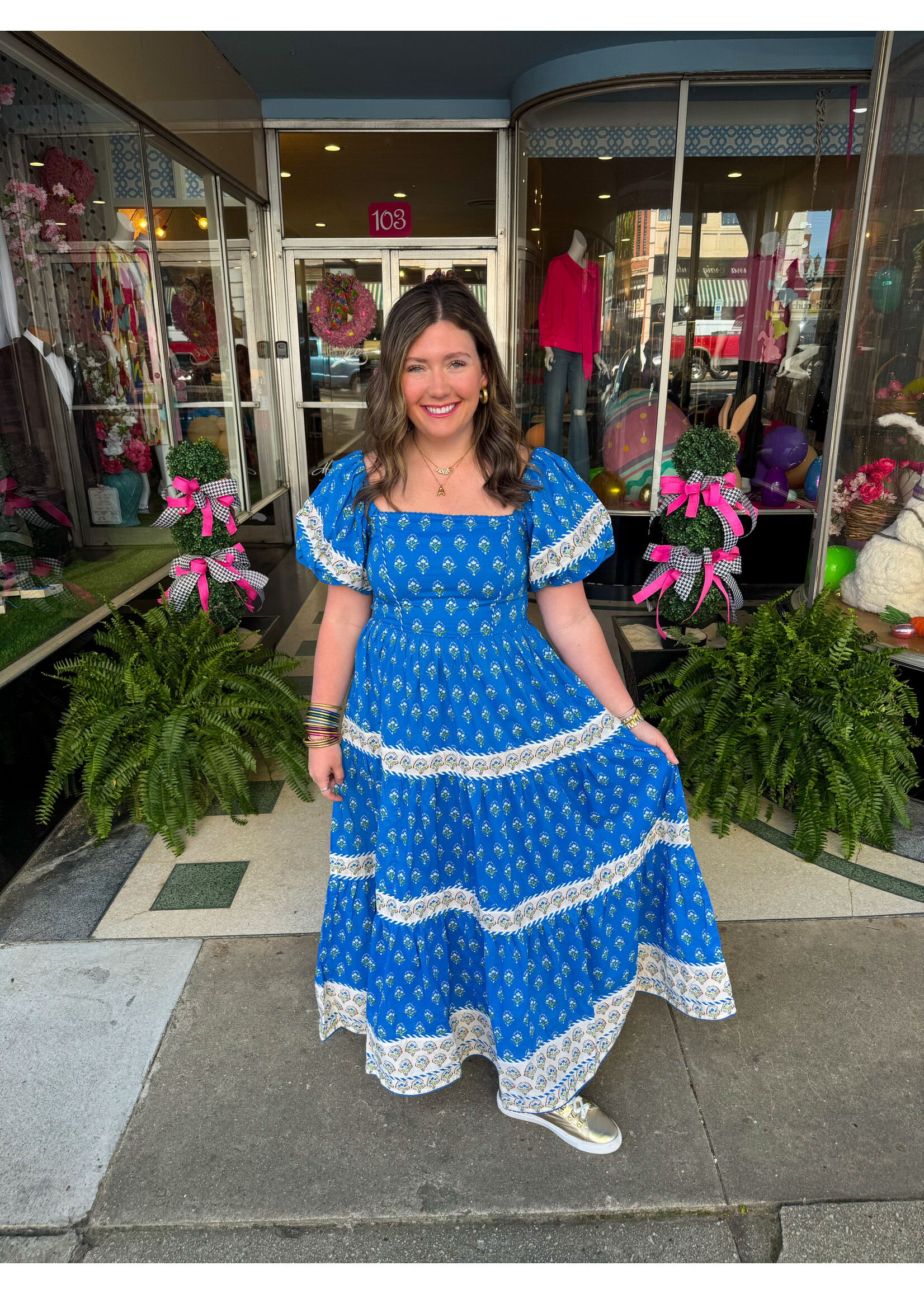 Elizabeth James Elizabeth Allie Dress - Tulip Blue