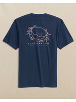 Southern Tide Southern Tide M SS Coastal and Crabby Tee - Dress Blue