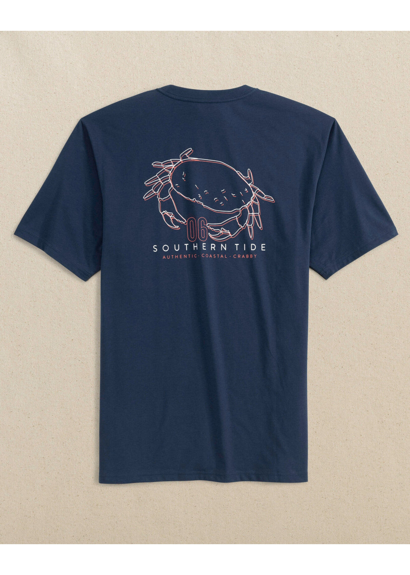 Southern Tide Southern Tide M SS Coastal and Crabby Tee - Dress Blue