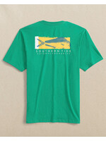 Southern Tide Southern Tide M SS Mahi Mahi Catch Flags Tee- Jade Green